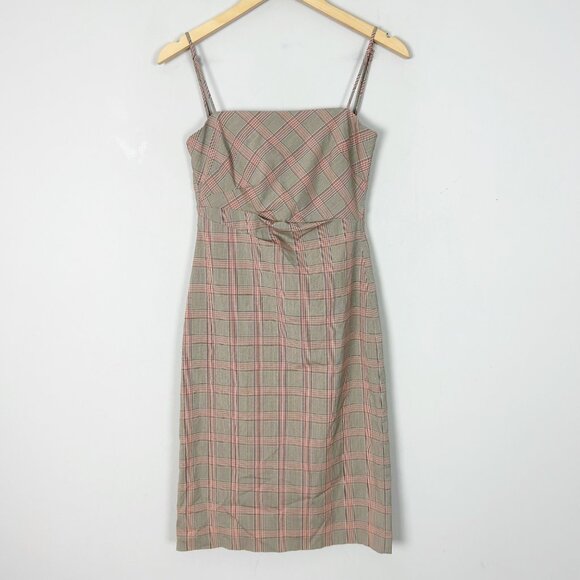 Y2K BCBG Maxazria Tartan Plaid Sheath Dress Career Academia Size 4 Women's - Picture 1 of 4